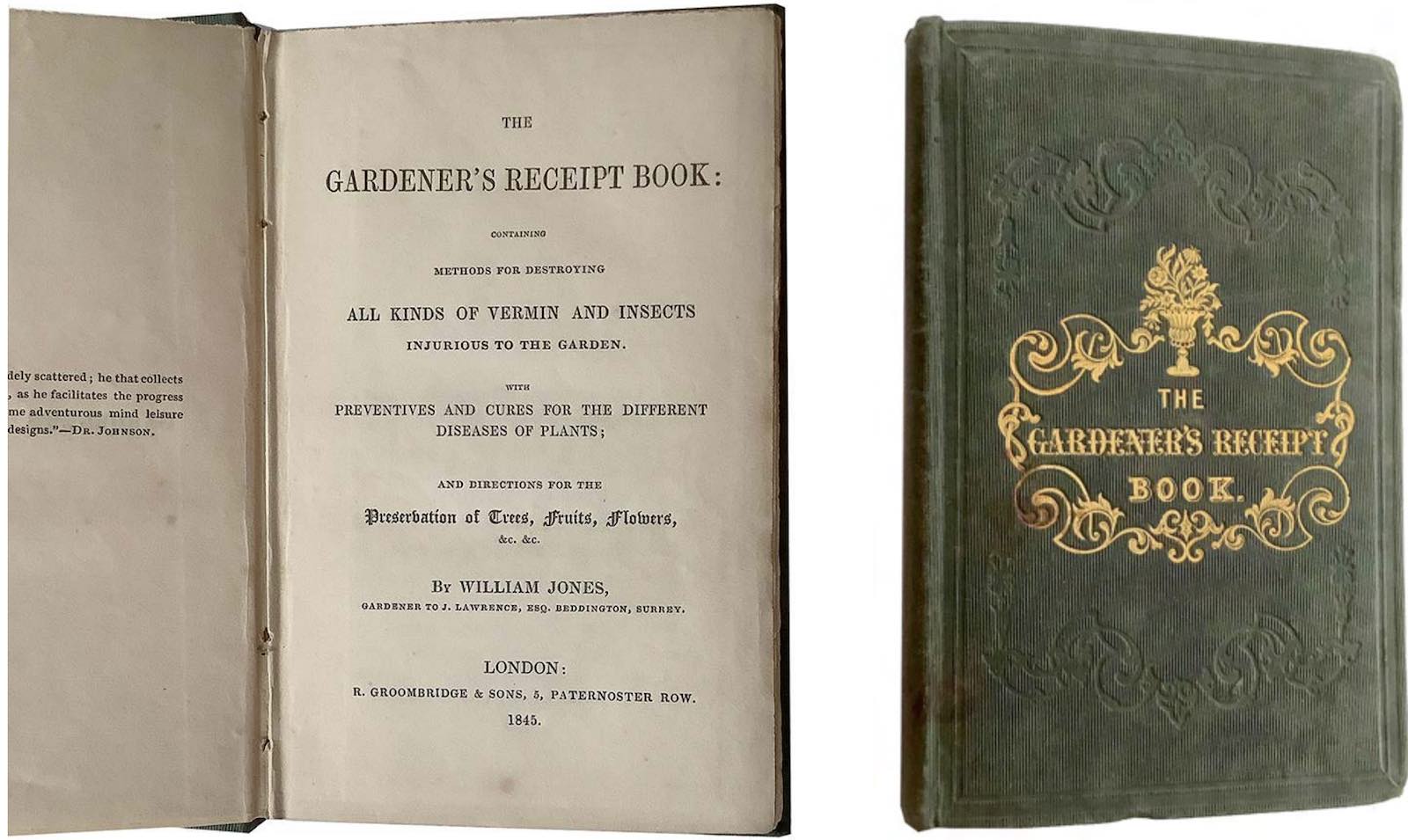 The Gardener’s Receipt Book: containing methods for destroying all kinds of vermin and insects injurious to the garden