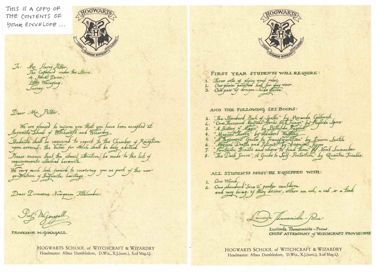 Hogwarts Letter