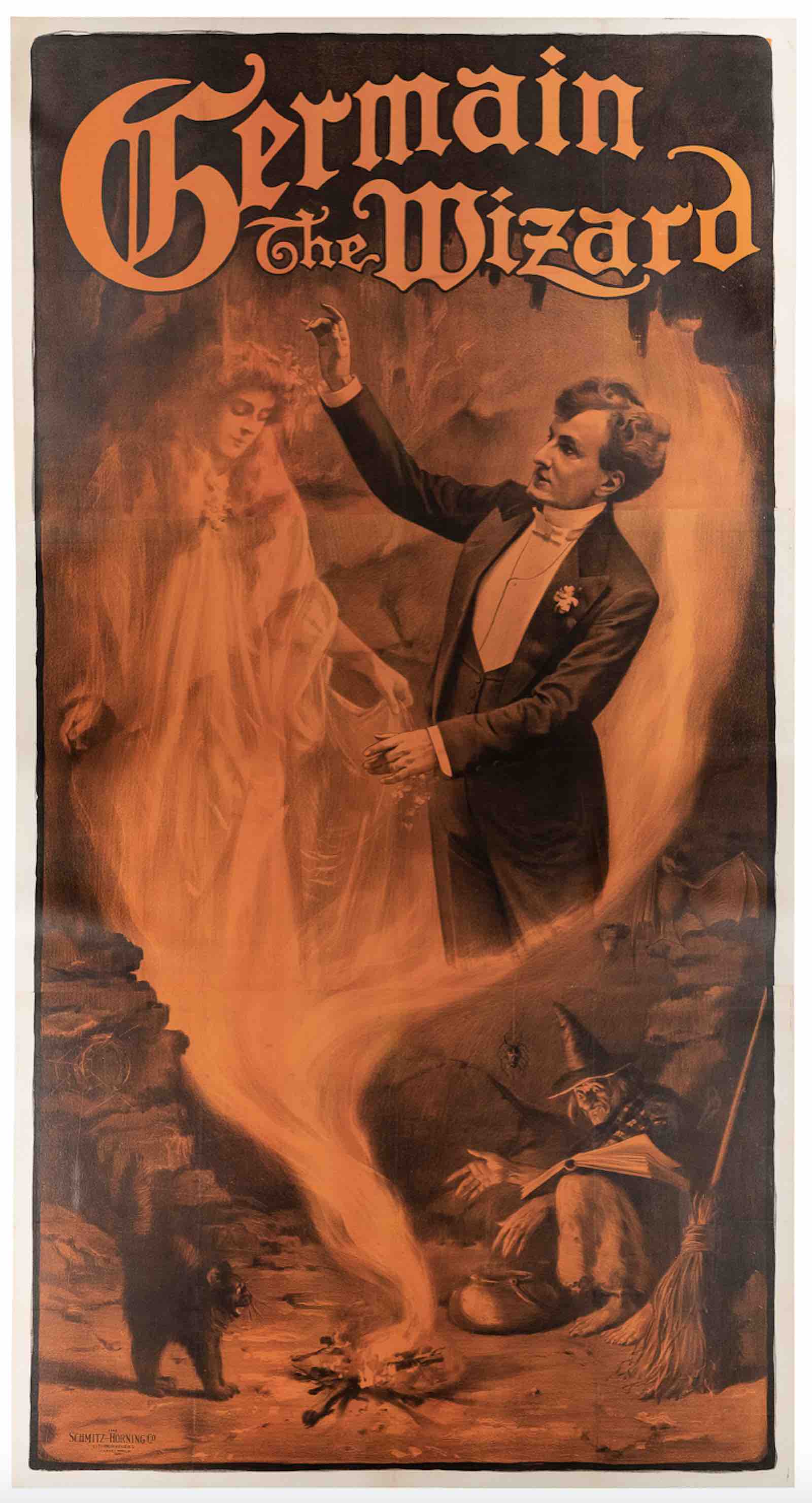 Lot #136, a poster featuring Karl Germain as Germain The Wizard with a witch’s cauldron