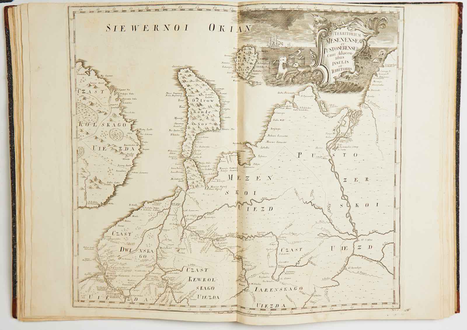Rare Russian atlas from the library Gustaf Nobel, St. Petersburg, 1745. Estimate: 180,000 - 200,000 SEK