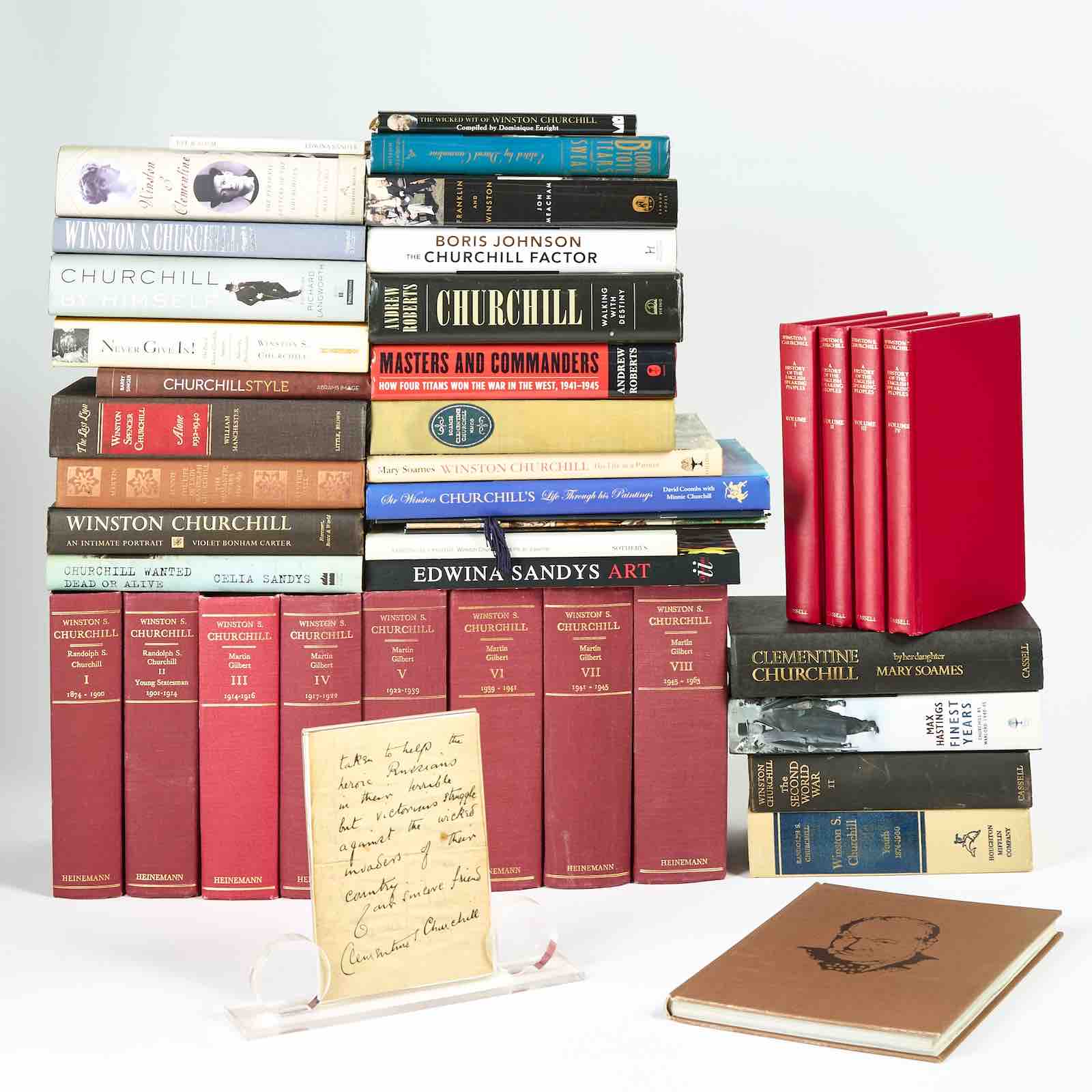 The author's collection of Churchilliana, around 35 volumes, estimate $400 - $600